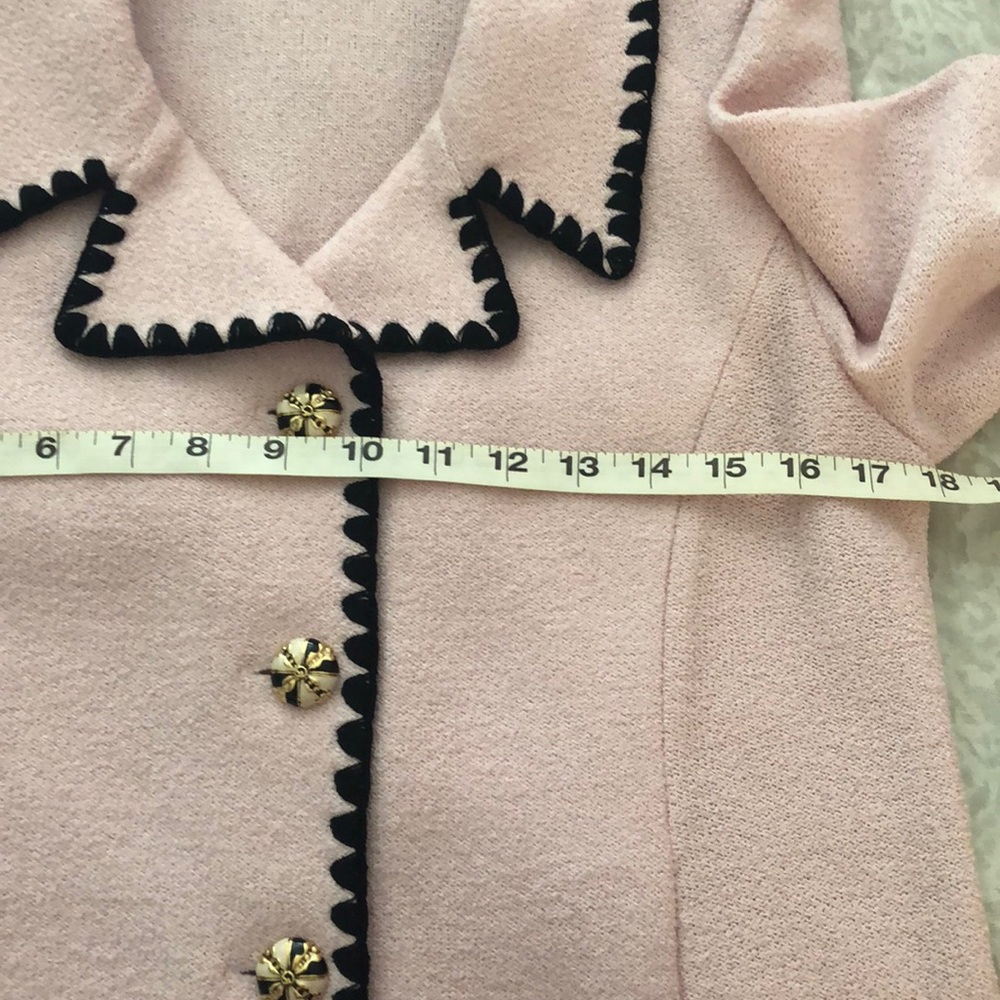 ST JOHN Pink Black Blazer Town & Country Jackie O Size 8 - Picture 9 of 15